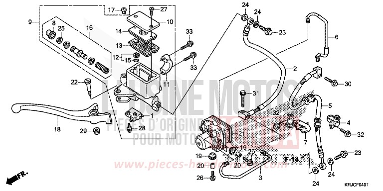 FR. BRAKE MASTER CYLINDER (FES125A) for S-Wing ABS PEARL COOL WHITE (NHA16) from 2012